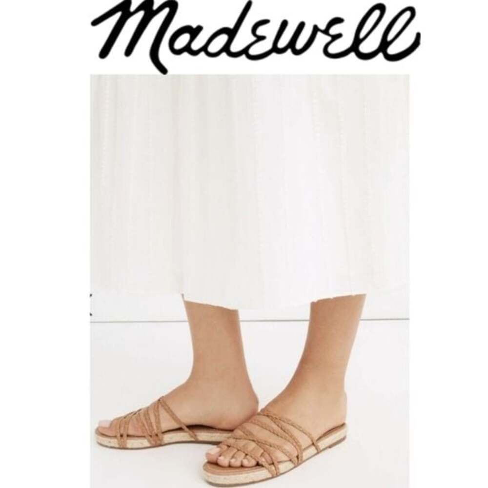 NWOT Madewell Women's  Espadrille Slide Sandal in Leather Size 8.5
